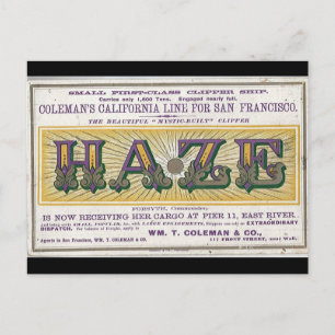 Haze Clipper Segelschiff 1900 Postkarte