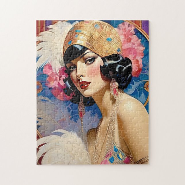 Hazel A Beautiful Art Deco Woman Puzzle (Vertikal)