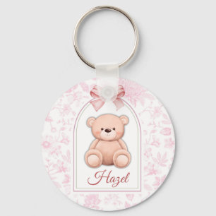Hazel   Benutzerdefiniertes rosa Teddy-Bär-Kinderz Schlüsselanhänger