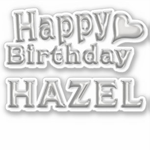 Hazel Happy Birthday silver Aufkleber Sticker