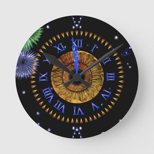 Hazel Midnight Clock Runde Wanduhr (Vorderseite)