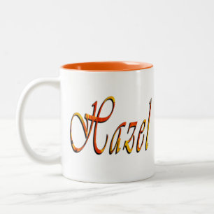 Hazel, Name, Logo, Orange Combo Tasse