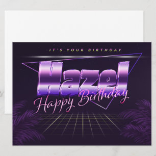 Hazel Name Vorname lila retro Karte Geburtstag