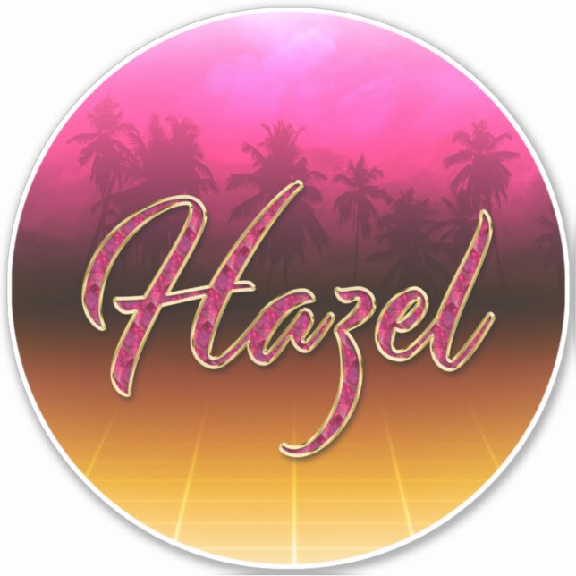 Hazel Vorname Name golden pink Aufkleber Sticker (Vorderseite)