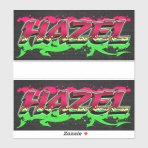 Hazel Vorname Name Graffiti Aufkleber Sticker