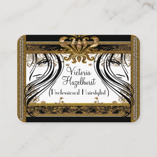 Hazelhurst Fairstylist Elegant Salon Beruflich Visitenkarte (Vorderseite)