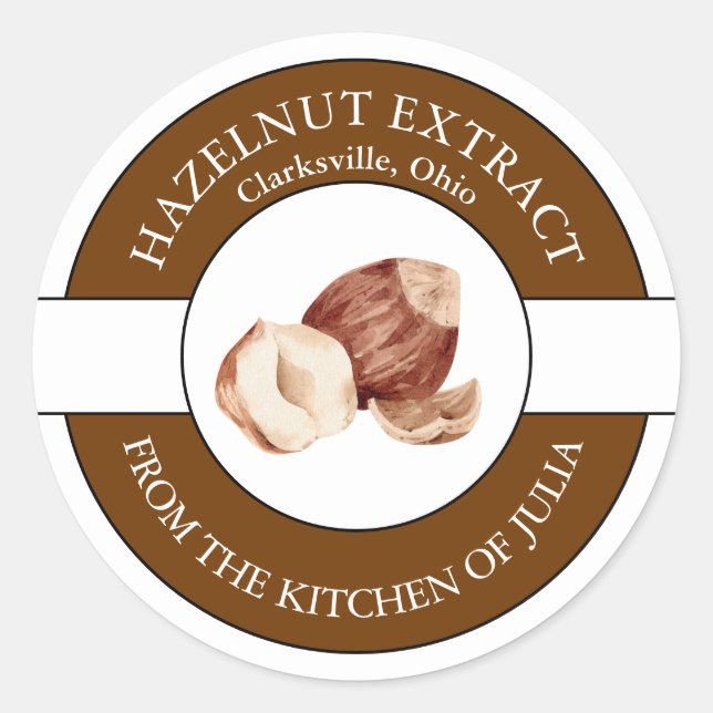 Hazelnuss-Extraktionssiegel Runder Aufkleber (Vorderseite)