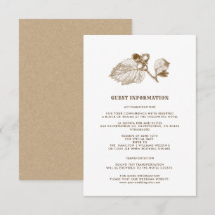 Hazelnut Branch Kraft Papier Hochzeitskarte Einladung