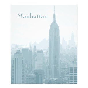 Hazy Blue New York City Skyline Manhattan Fotodruck