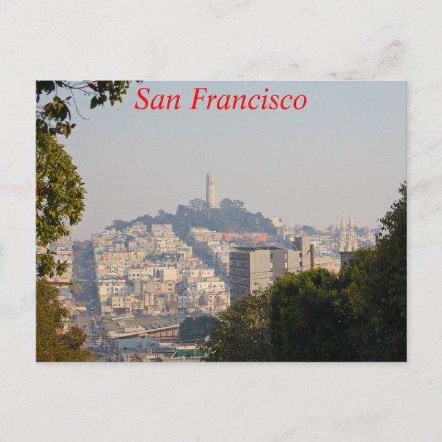 Hazy Coit Tower, San Fancisco, Kalifornien Postkarte (Vorderseite)