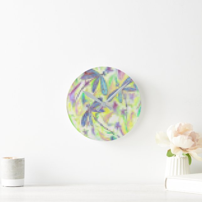Hazy Dragonfly Rainbow Runde Wanduhr (Zuhause)