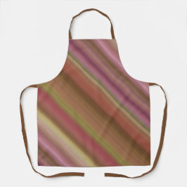 Hazy Garden Pink, Brown und Green Stripe Schürze