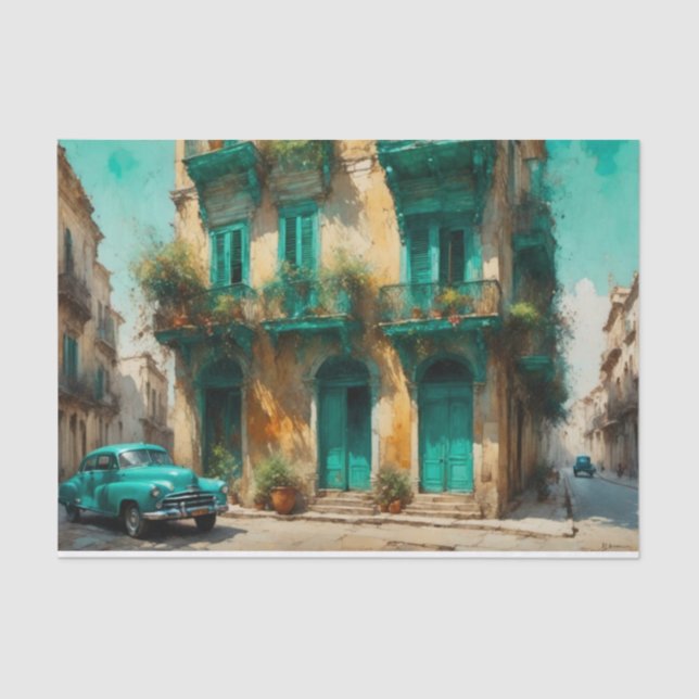 Hazy Havana Cuba Dekoupage Paper Seidenpapier (Vorderseite)
