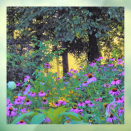 Hazy Morning Sonnenaufgang in meinem Rubio-Garten Fensteraufkleber