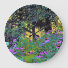 Hazy Morning Sonnenaufgang in meinem Rubio-Garten Große Wanduhr