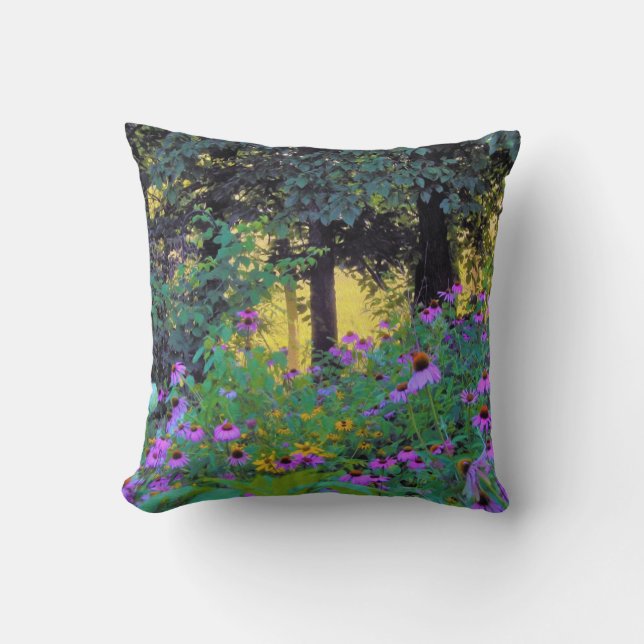 Hazy Morning Sonnenaufgang in meinem Rubio-Garten Kissen (Vorderseite)