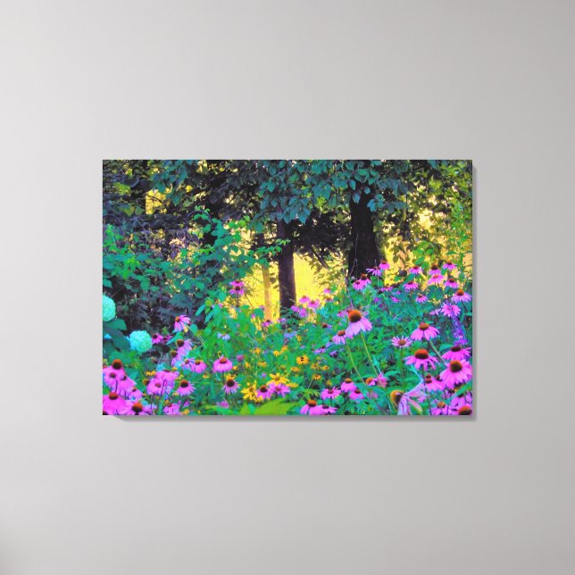 Hazy Morning Sonnenaufgang in meinem Rubio-Garten Leinwanddruck (Vorderseite)