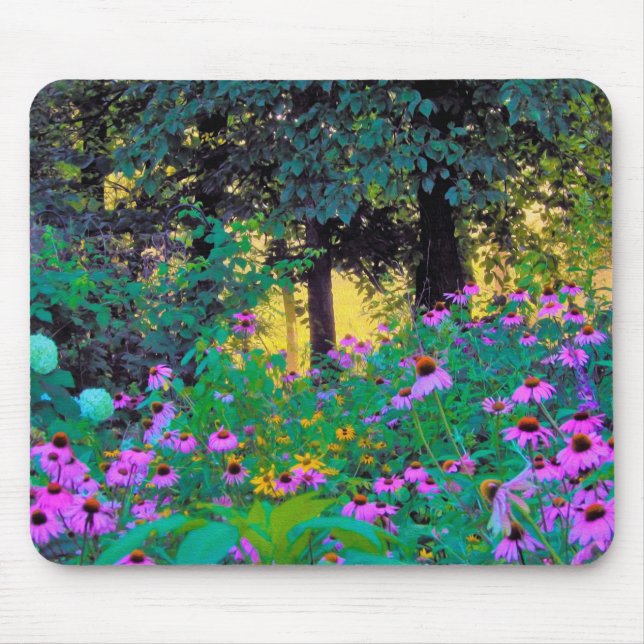 Hazy Morning Sonnenaufgang in meinem Rubio-Garten Mousepad (Vorne)