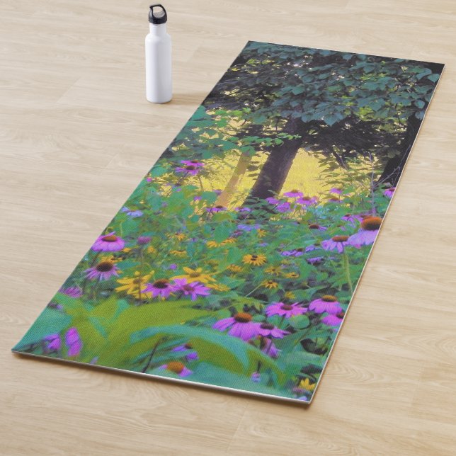 Hazy Morning Sonnenaufgang in meinem Rubio-Garten Yogamatte (Beispiel)