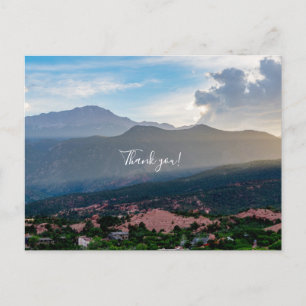 Hazy Pikes Peak Sunset Danke, Postcard Postkarte