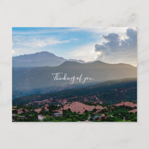 Hazy Pikes Peak Sunset Denken Sie an Ihre Postkart Postkarte