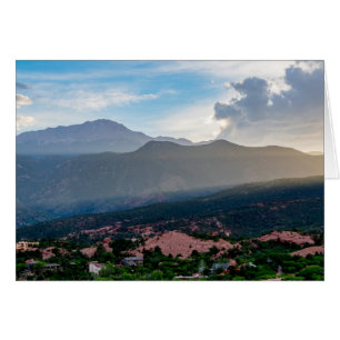 Hazy Pikes Peak Sunset Grußkarte