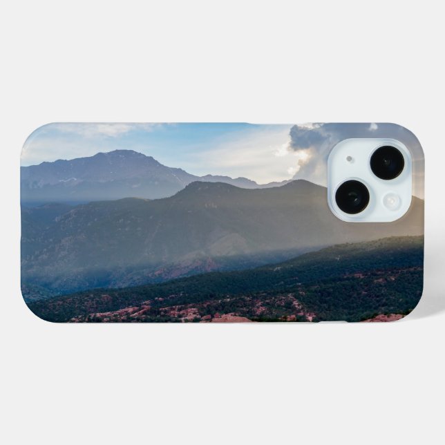 Hazy Pikes Peak Sunset iPhone Case (Rückseite (Horizontal))