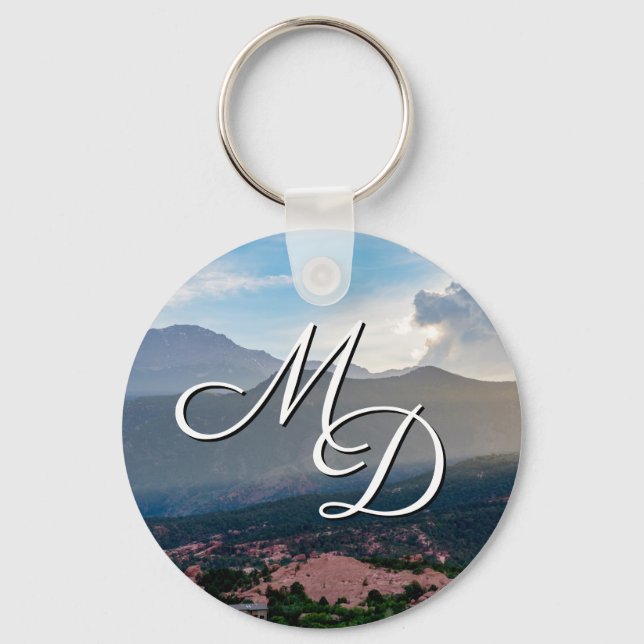Hazy Pikes Peak Sunset Key Chain Schlüsselanhänger (Vorderseite)