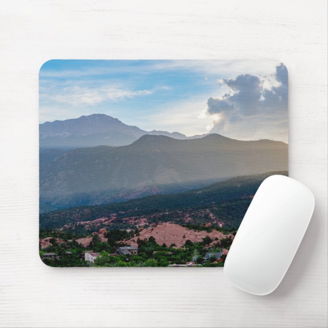 Hazy Pikes Peak Sunset Mousepad (Mit Mouse)