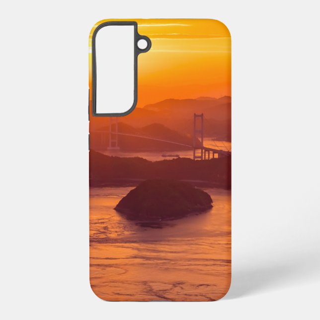 Hazy Sonnenuntergang auf der Kurushima Kaikyo Brid Samsung Galaxy Hülle (Rückseite)