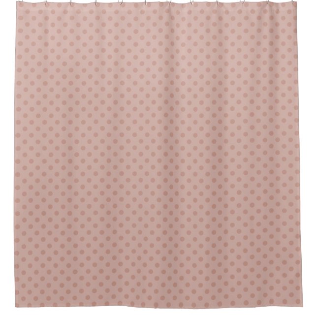 Hazy Taupe/Rose Polka Punkte Duschvorhang (Vorderseite)