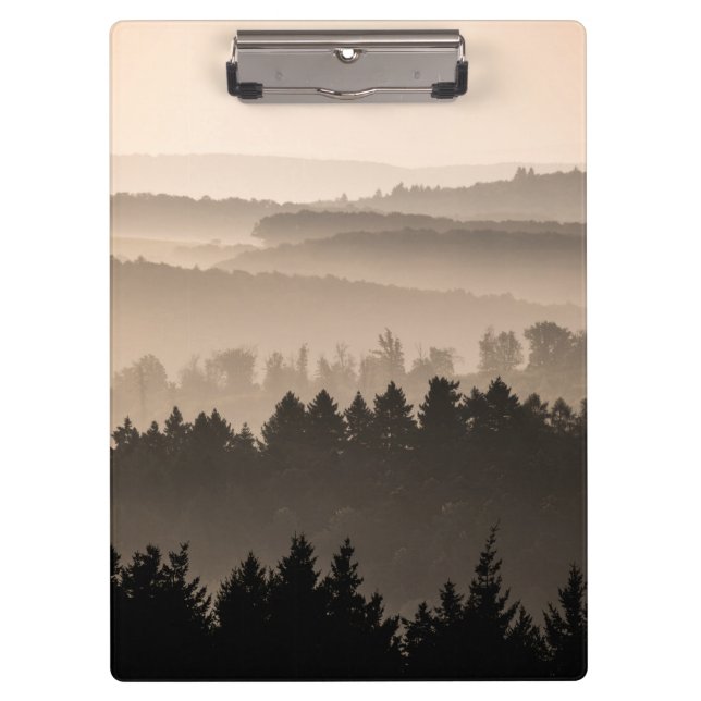 Hazy Woodland Hills Landscape Foto Klemmbrett (Vorderseite)