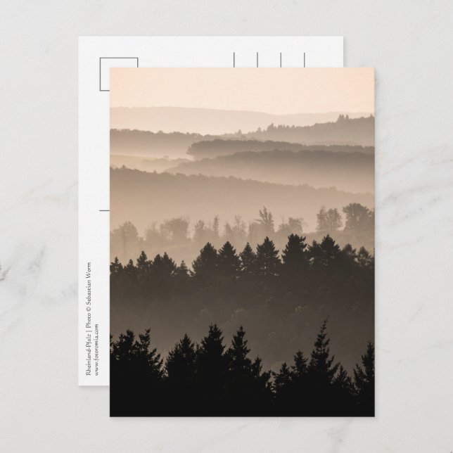 Hazy Woodland Hills Landscape Foto Postkarte (Vorne/Hinten)
