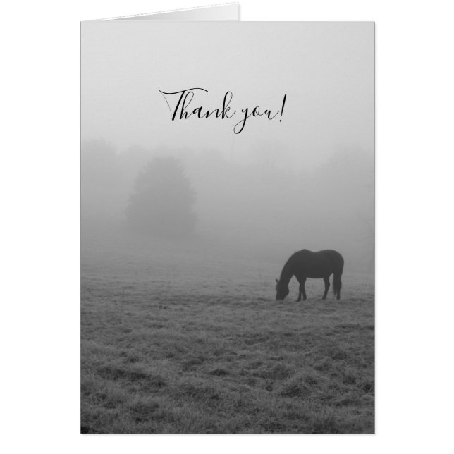 Hazzy Grazing Grayscale Danke Card (Vorne)