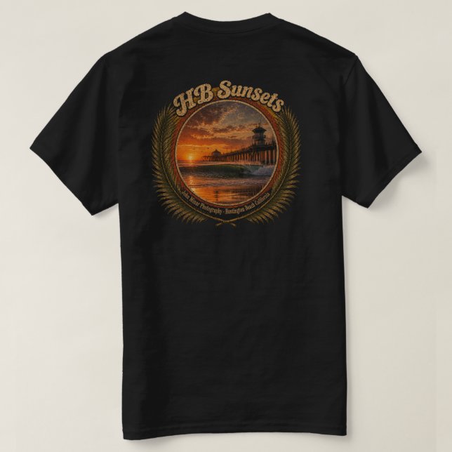 HB Sonnenuntergang T-Shirt (Männer)  (Design Rückseite)