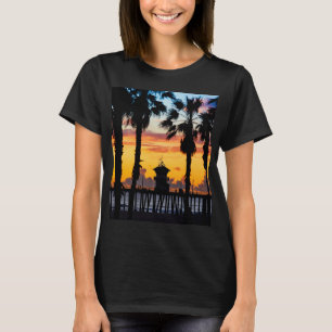 HB Sunsets Surf & Sonnenuntergänge T-Shirt