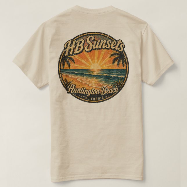 Hb Sunsets T-Shirt (Männer)  (Design Rückseite)