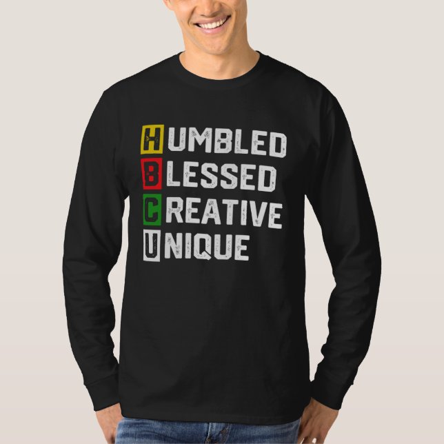 HBCU Apparel African Humbled Blessed Creative Uniq T-Shirt (Vorderseite)