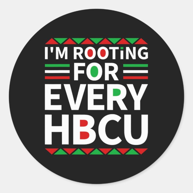 Hbcu Black History Pride Historische Schwarze Uni Runder Aufkleber (Vorderseite)