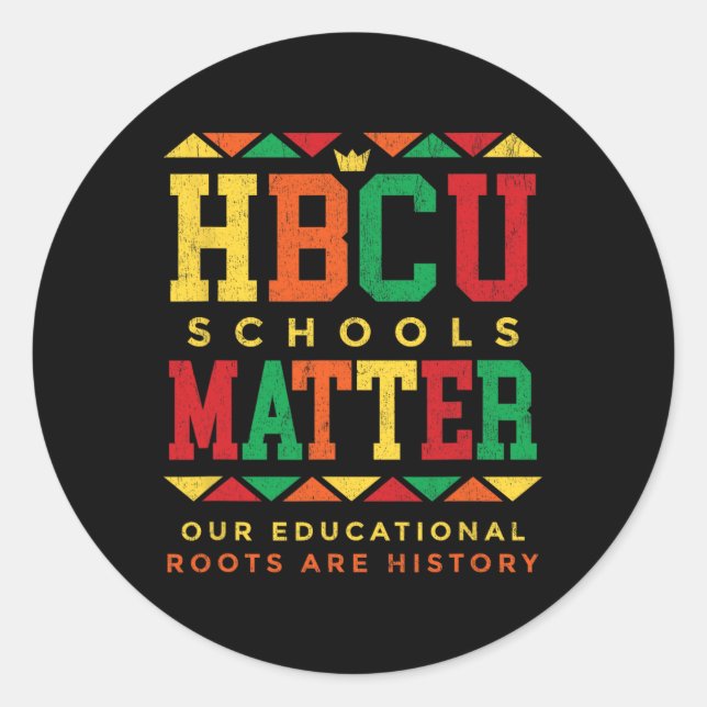Hbcu Black Uni School Probleme Afrika Amerika Runder Aufkleber (Vorderseite)