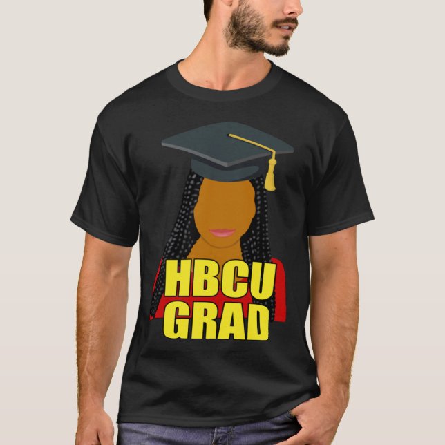 HBCU Grad Black Woman With Braids T-Shirt (Vorderseite)