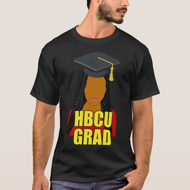 HBCU Grad Schwarze Frau mit Braiden Pullover Hoodi (Vorderseite)