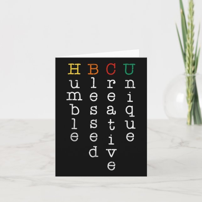Hbcu Humbled Gesegnetes Creative Unique Hbcu Lehre Karte (Vorderseite)