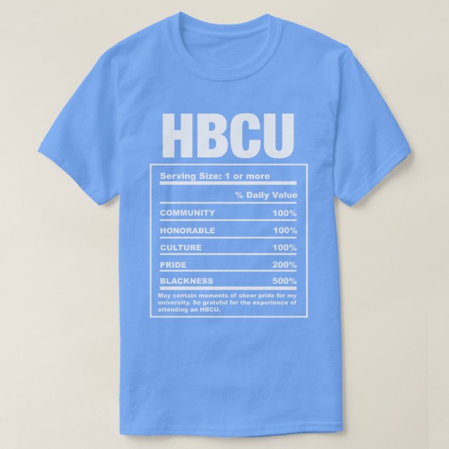 HBCU Nährwerte Fakten Funny T-Shirt (Design vorne)