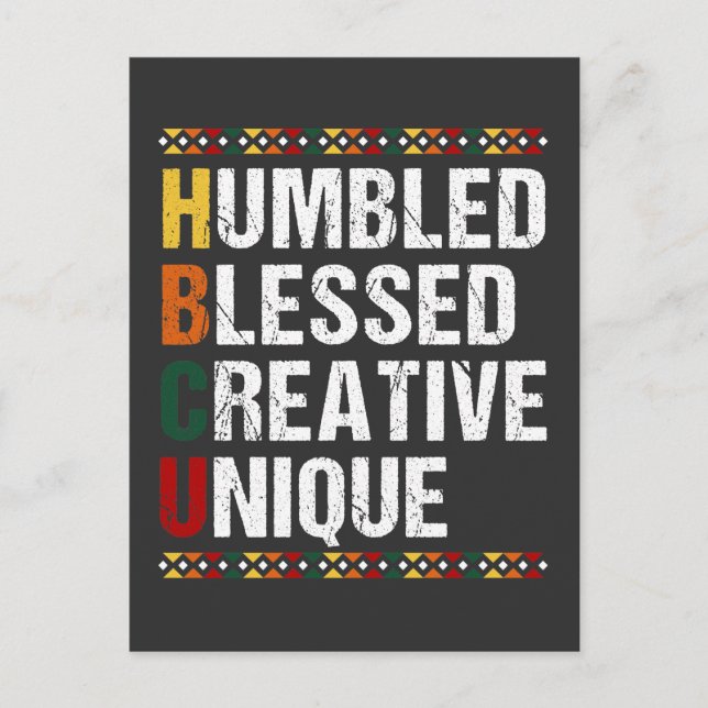 HBCU Proud Black Educated Student Historisch Postkarte (Vorderseite)