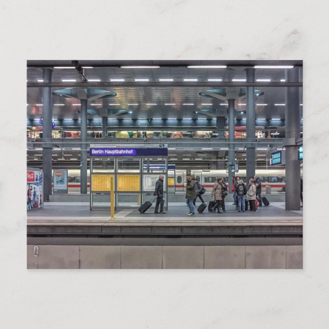 Hbf, Bahnhof, Berlin, Deutschland Postkarte (Vorderseite)