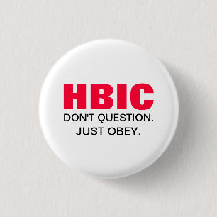 HBIC HauptB* verantwortlicher rosa und schwarzer Button