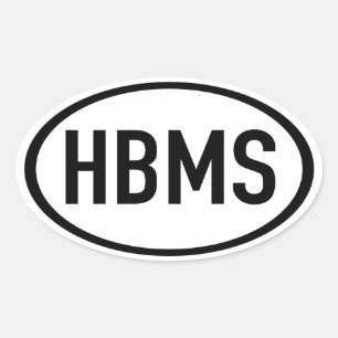 HBMS-Aufkleber Ovaler Aufkleber