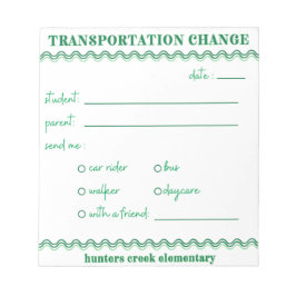 HCE Fun Transportation Change Notepad Notizblock