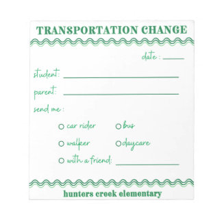 HCE Fun Transportation Change Notepad Notizblock